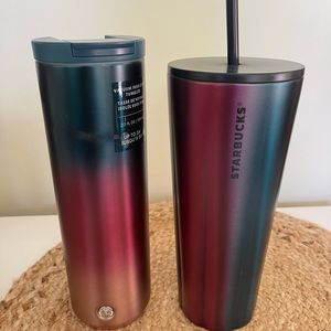 Starbucks Autumn Colors 24oz Cold Cup and 20oz Tumbler